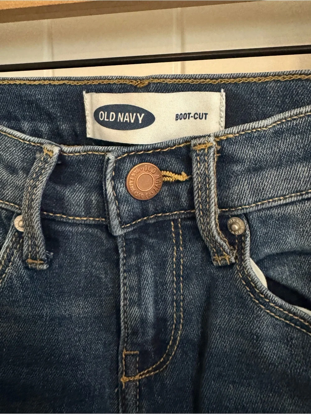 Old Navy Girls Size 8 Bootcut Jeans Distressed Raw Hem